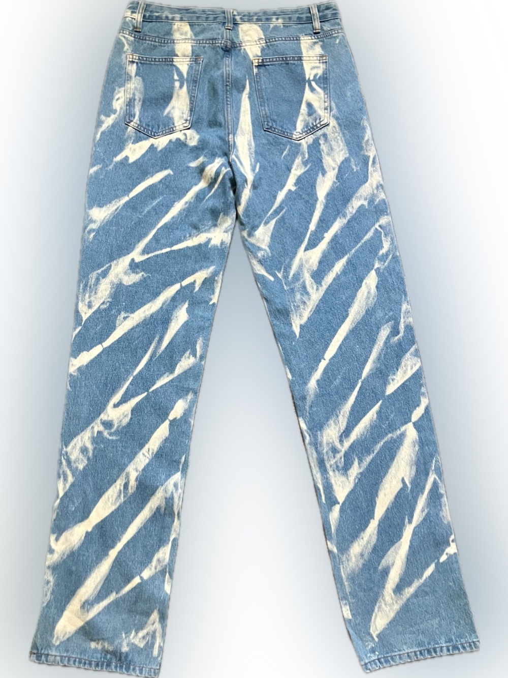 Lioness Blue and White Straight Leg Jeans